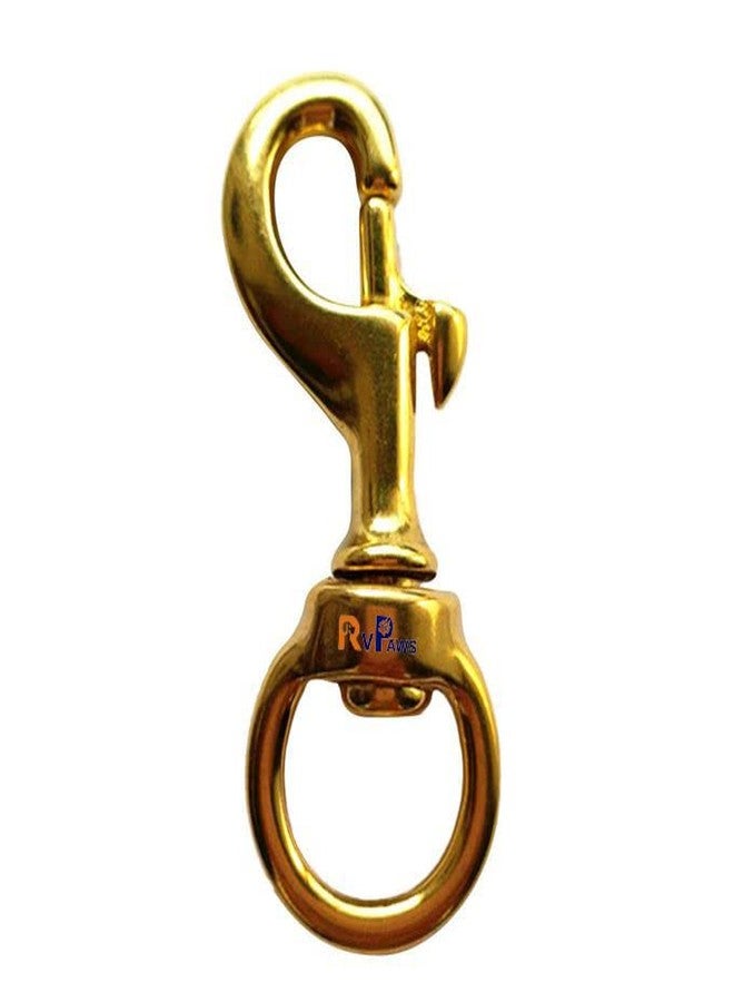 Pups&Pets Heavy Duty Solid Pure Brass Swivel Bolt Snap Hook Single Ended Round Swivel Clip Buckle Dog Chain Leather Craft Scuba Diving Snorkeling Equipment - Image 1